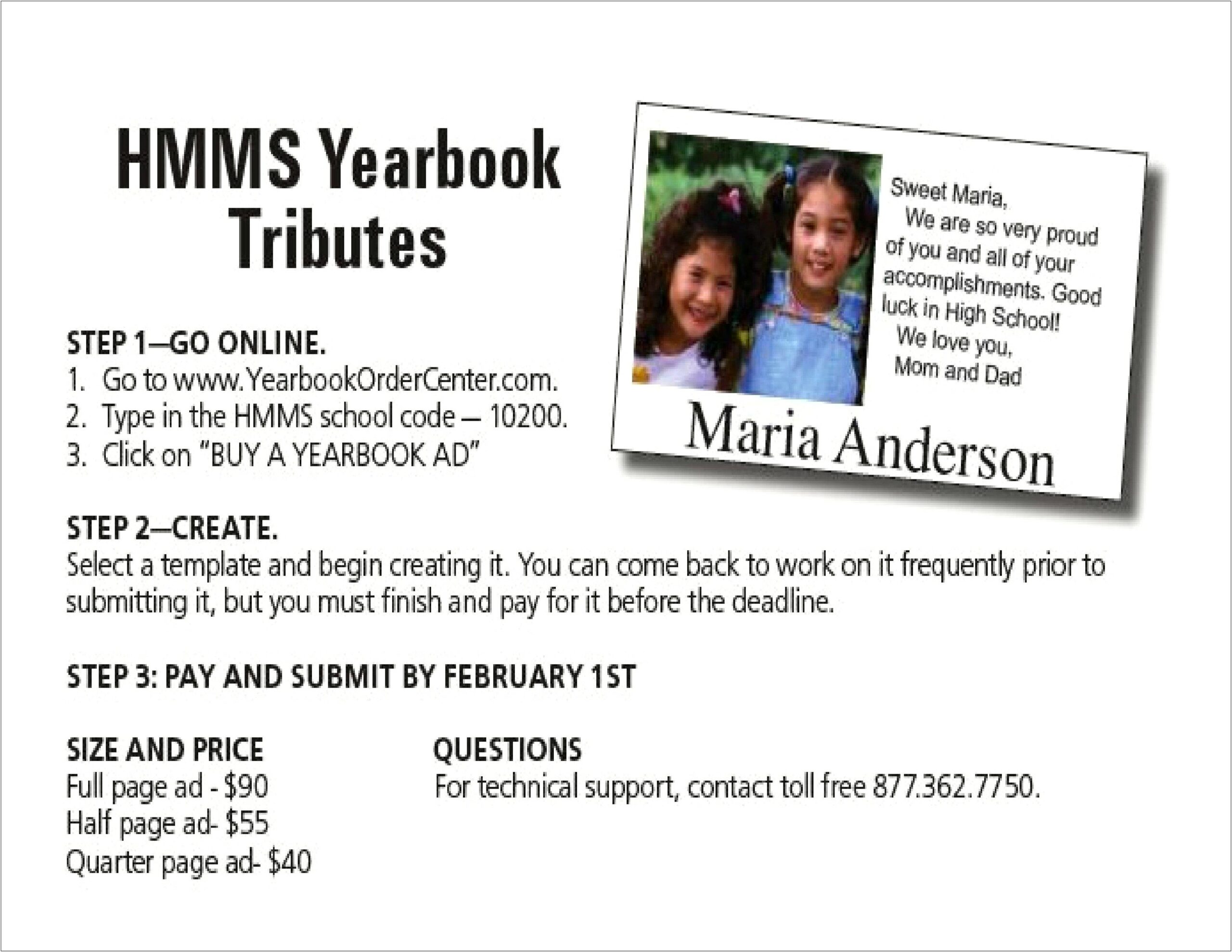 1 2 Page Yearbook Ad Template Free