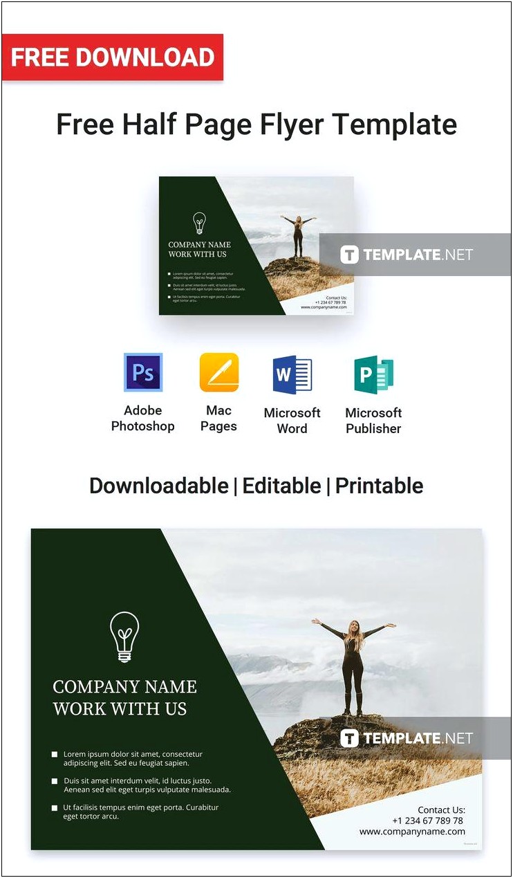1 4 Page Flyer Template Free Publisher