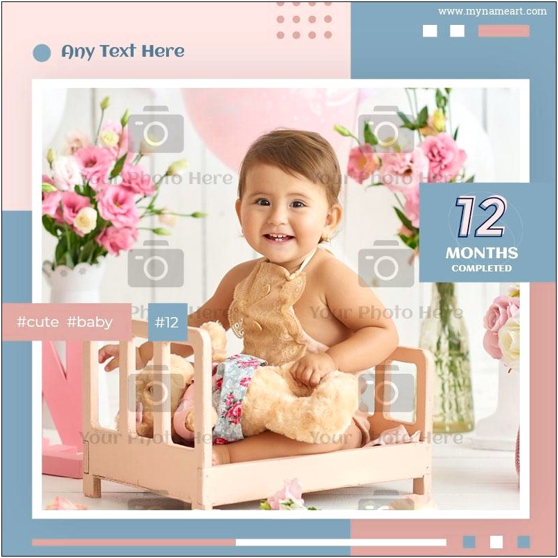 12 Month Picture Frame Baby Template Free