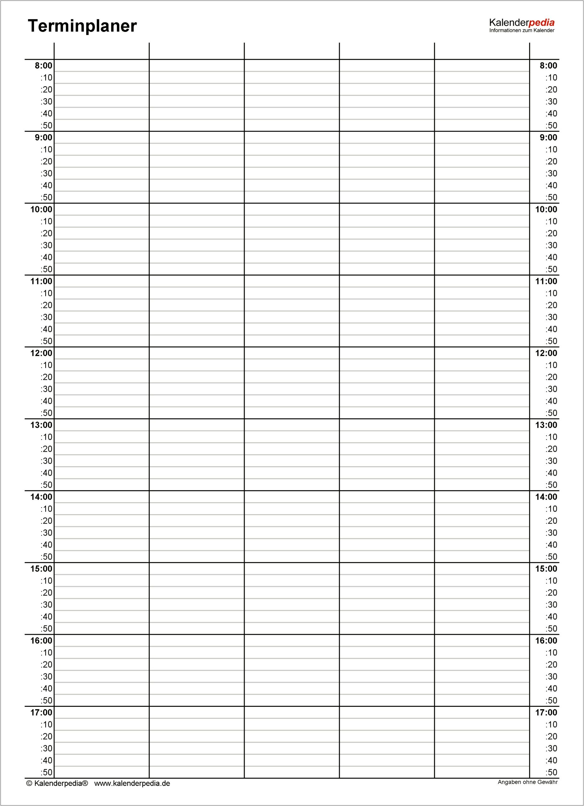 15 Minute Daily Planner Template Free Printable