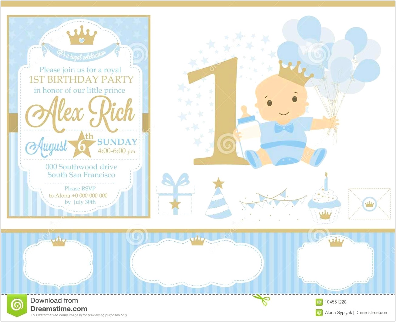 1st Birthday Cards Templates Free Download
