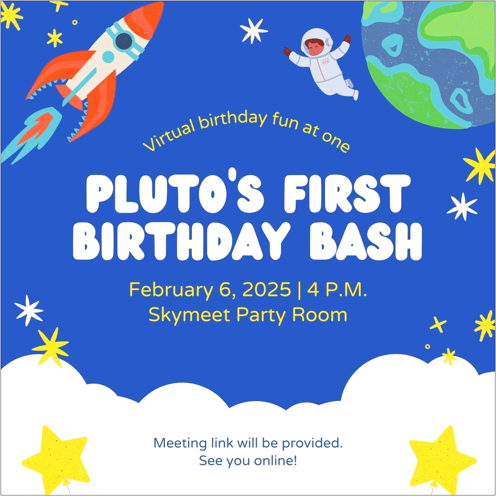1st Birthday Invitation Template Free Online