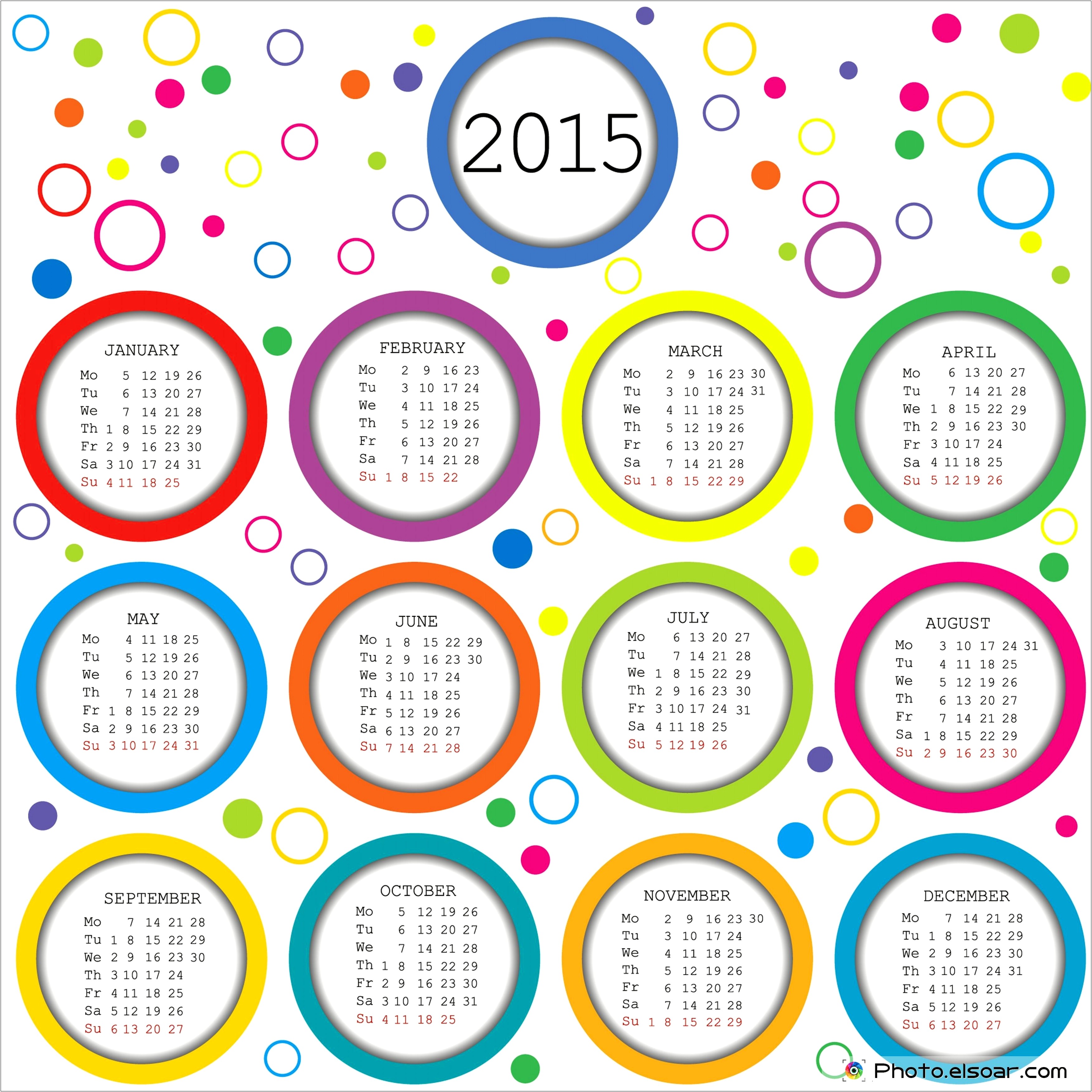 2015 Calendar Psd Template Free Download
