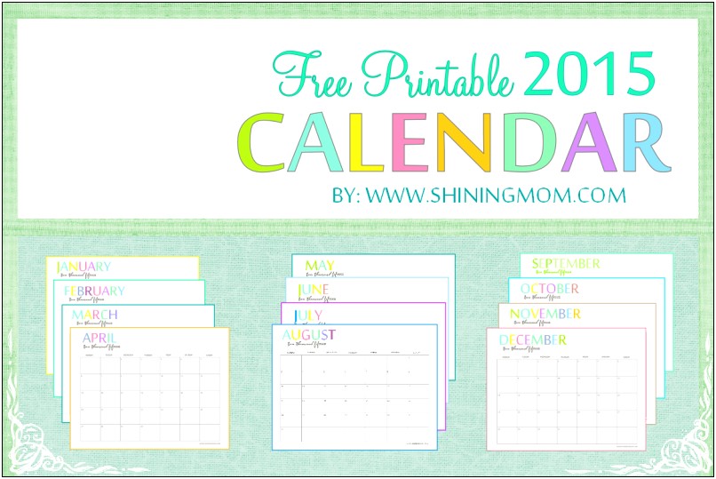 2015 Calendar Template With Holidays Free