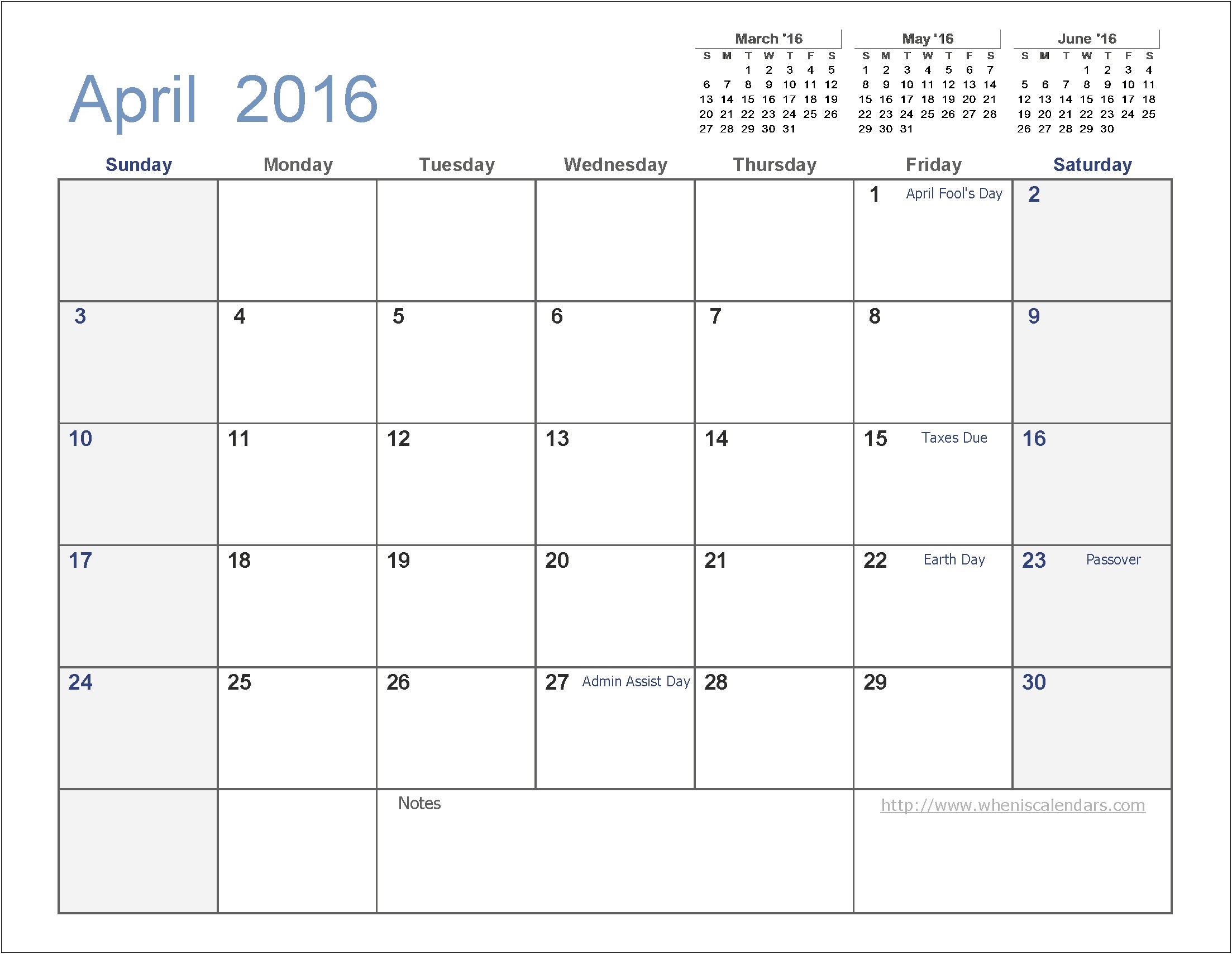 2015 Monthly Calendar Template Free Download