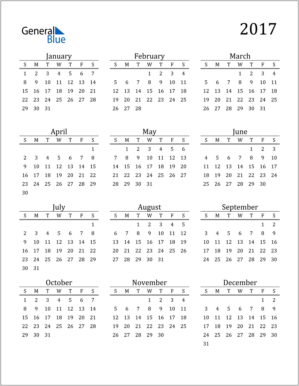 2017 Desk Calendar Template Free Download