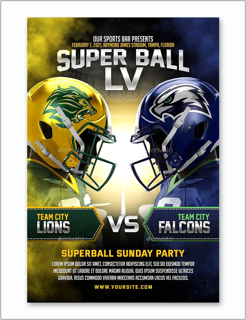 2017 Super Bowl Party Flyer Template Free