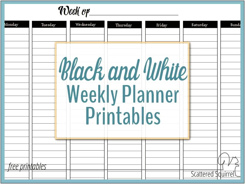 2017 Weekly Planner Template Printable Free