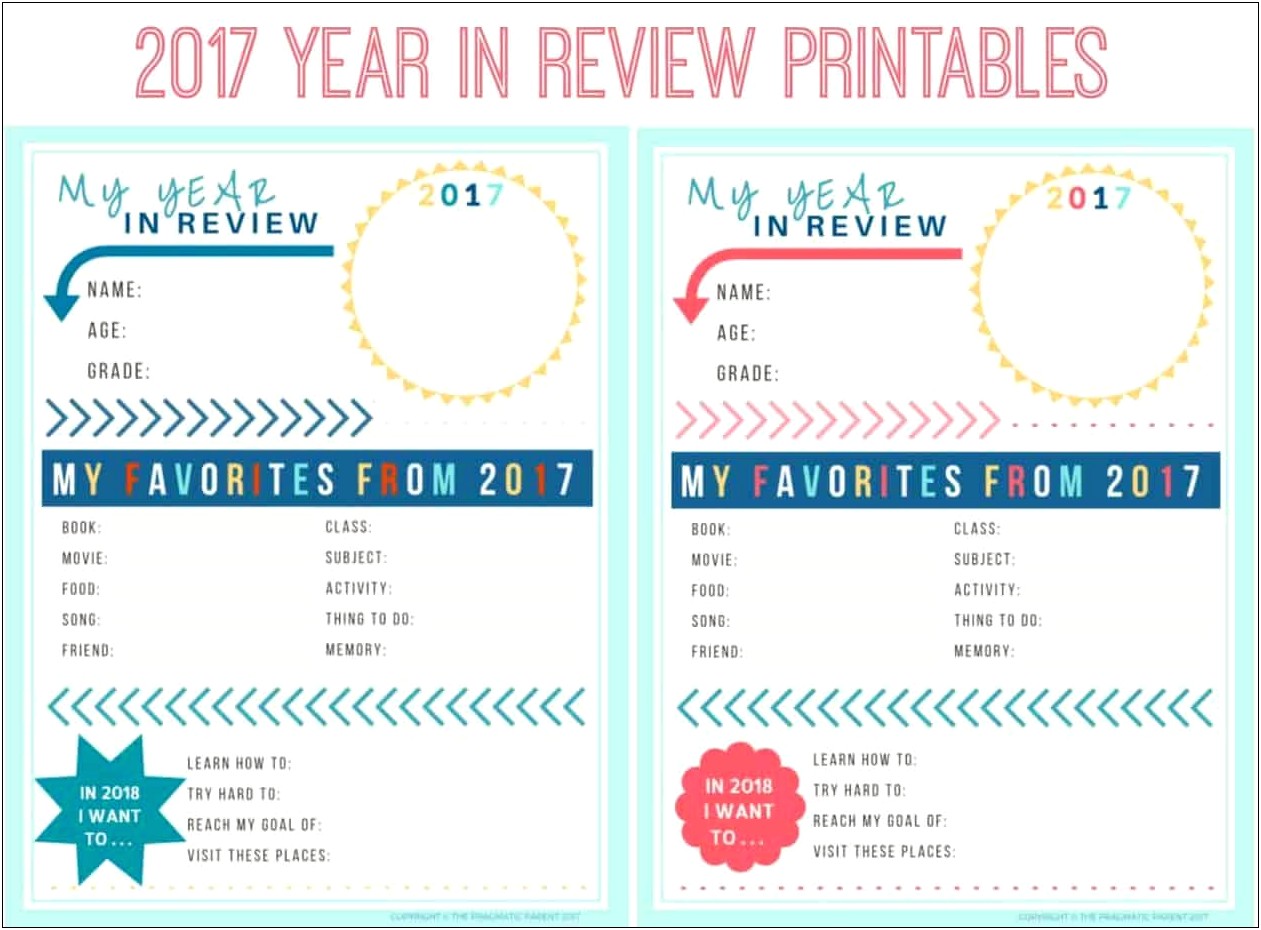 2017 Year In Review Template Free