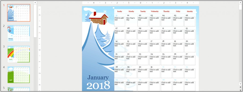 2018 Microsoft Power Point Calendar Template Download Free