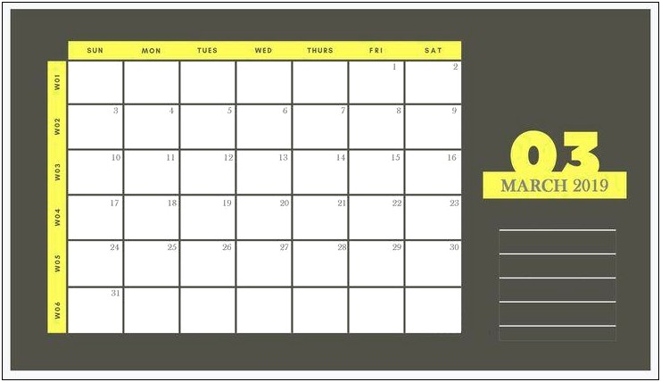2019 Calendar Template Download Pretty March Printable Free
