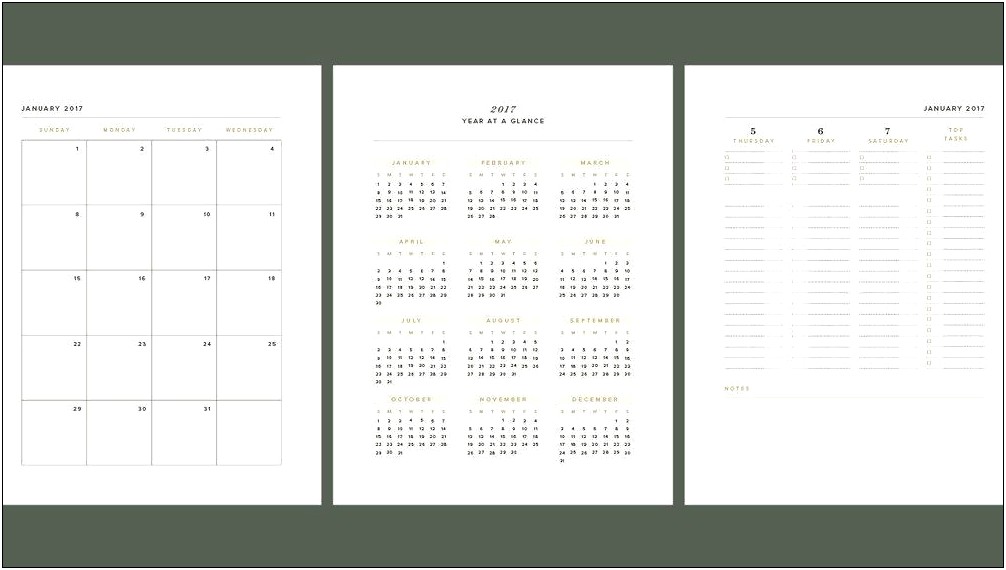 2020 Calendar Notebook Template Indesign Free