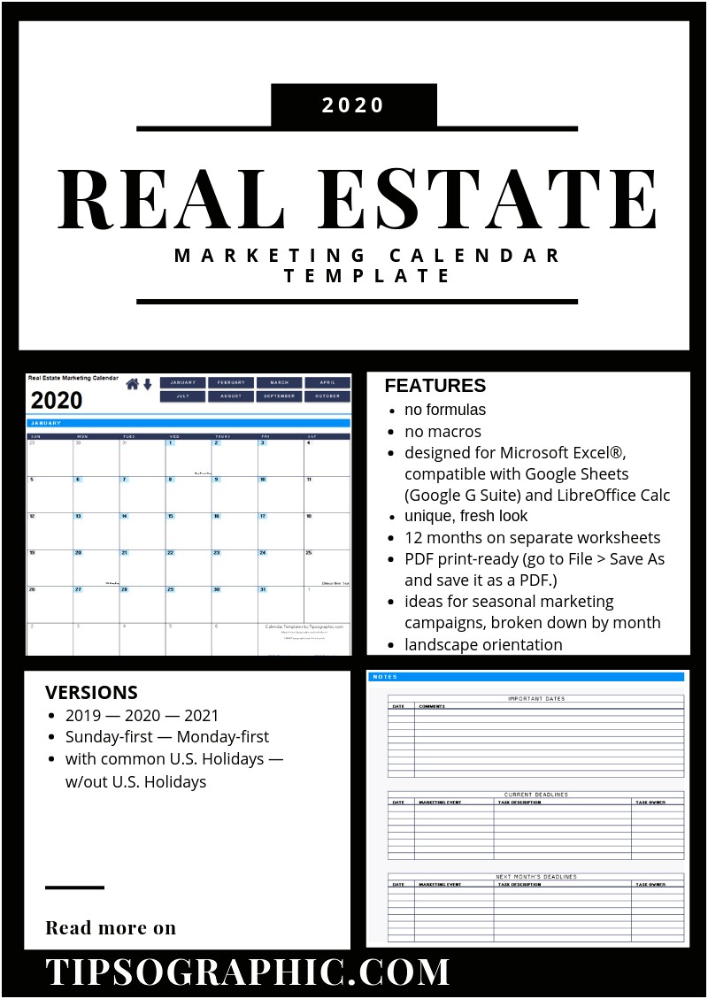 2020 Marketing Calendar Template Excel Free
