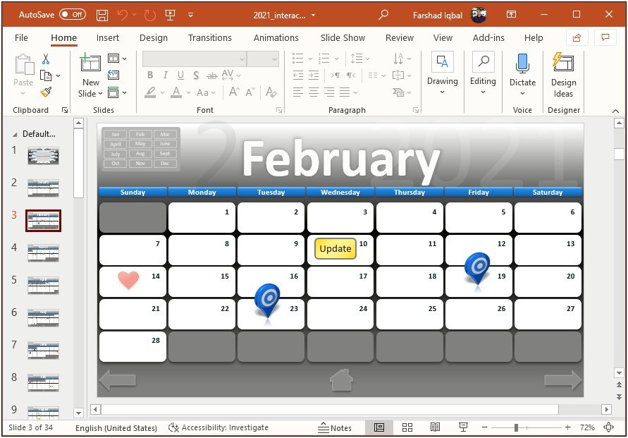 2020 Powerpoint Calendar Template Download Free
