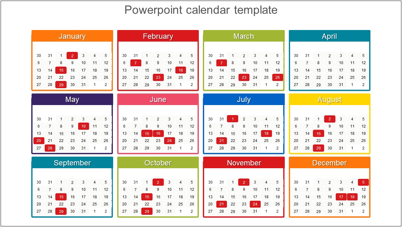 2020 Powerpoint Calendar Template Free Download