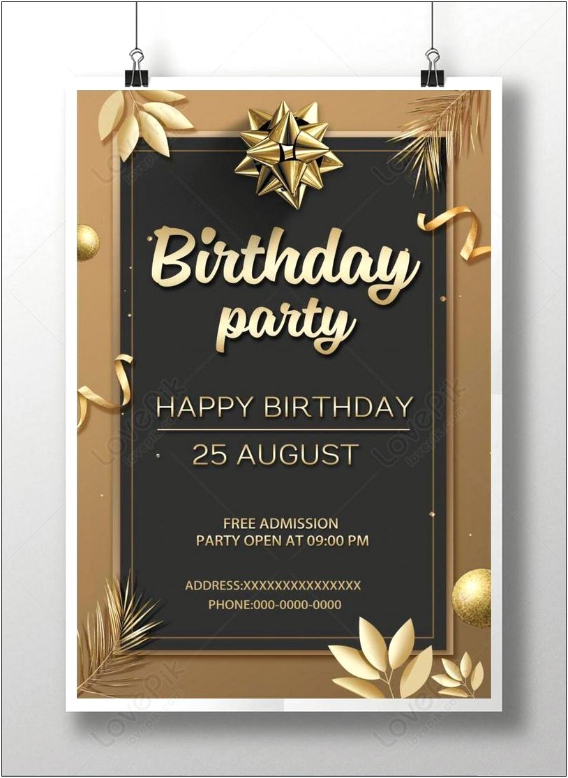 25th Birthday Invitation Templates Free Downloads