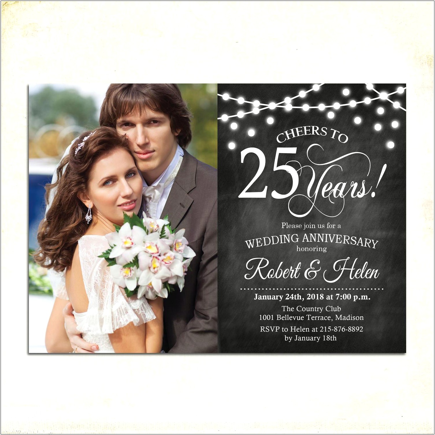25th Wedding Anniversary Invitations Free Templates