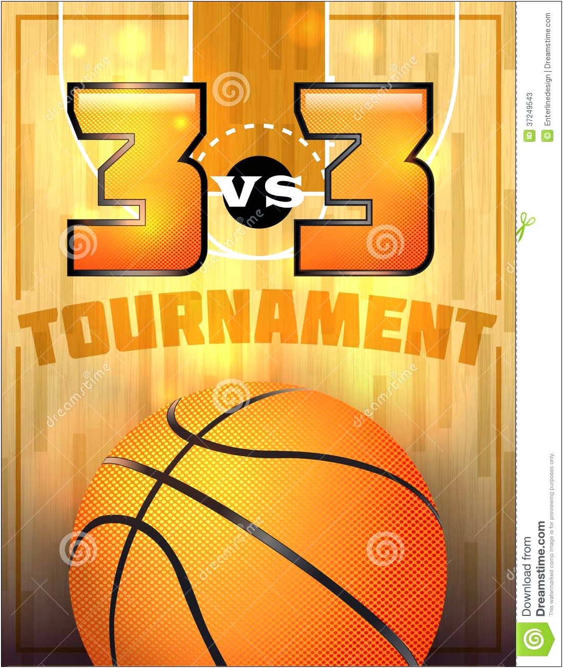 3 On 3 Basketball Tournament Flyer Template Free