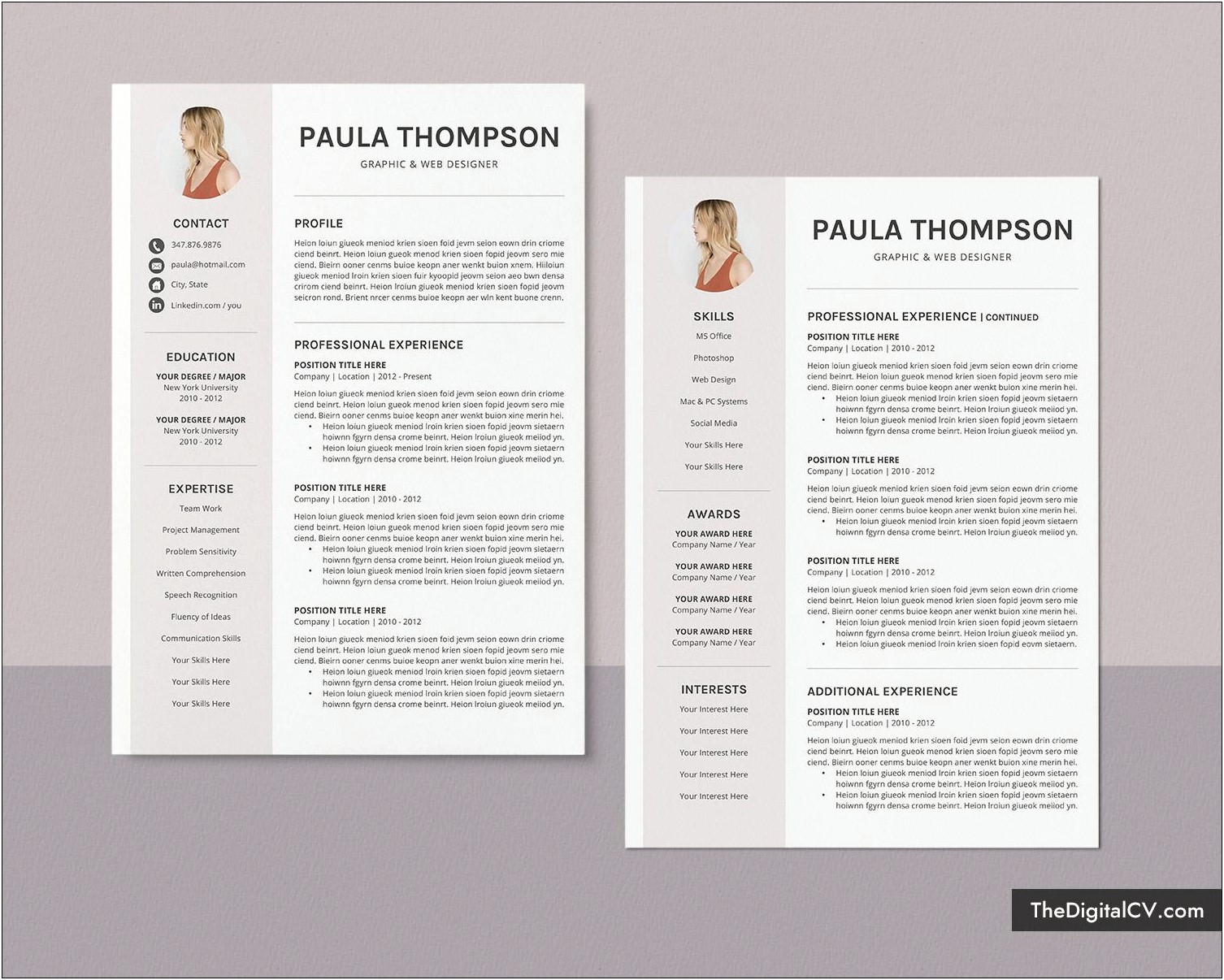 3 Page Cv Template Free Download