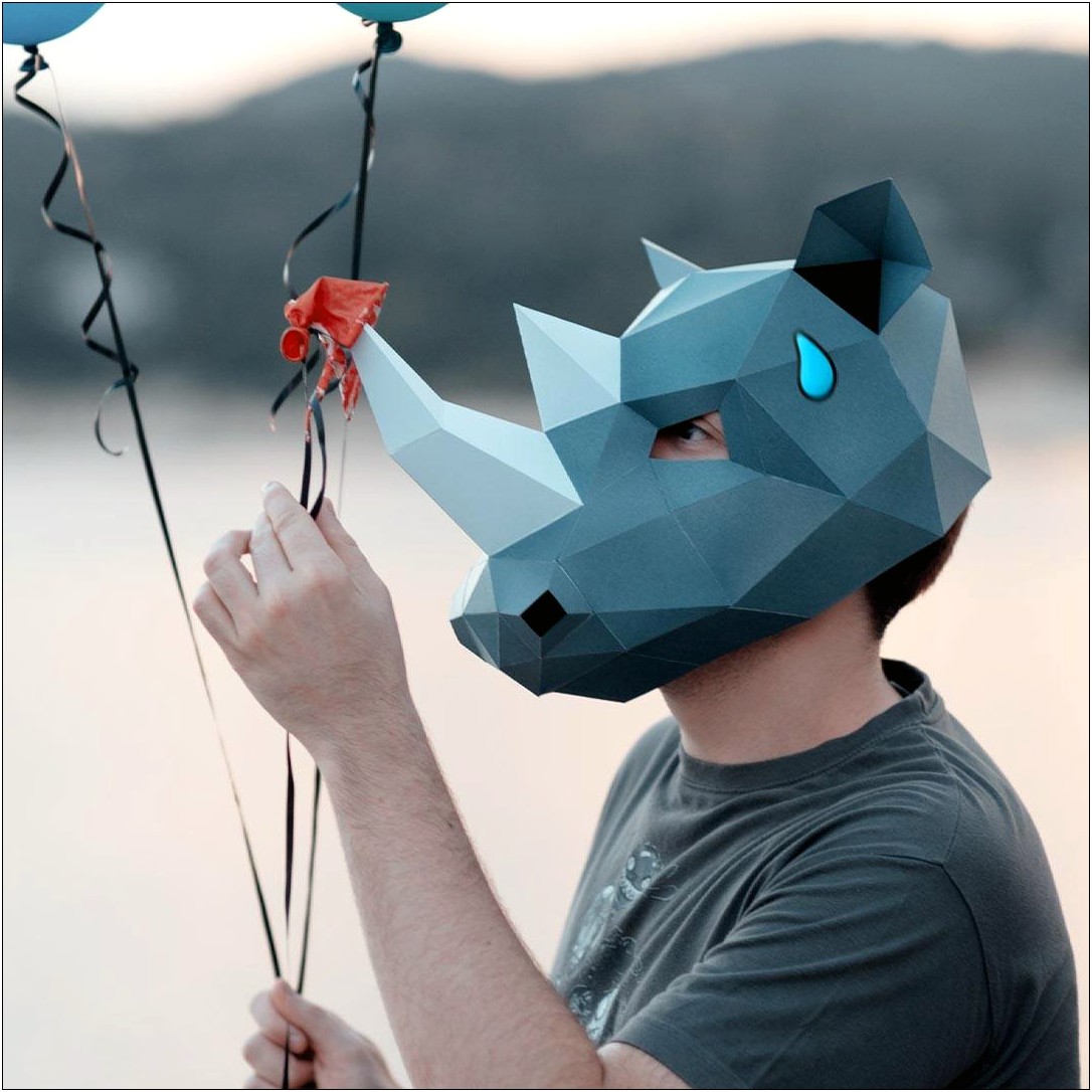 3d Paper Mask Rhino Template Free Printable