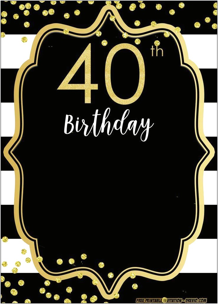 40th Birthday Party Flyer Templates Free