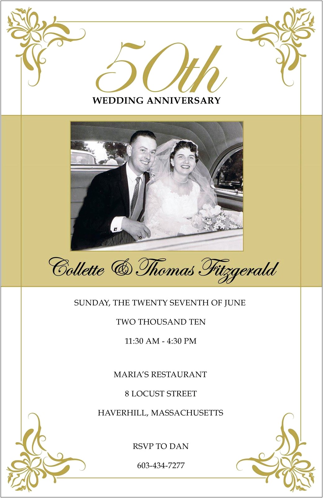 40th Wedding Anniversary Invitation Free Template