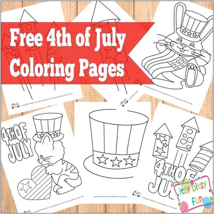 4th Of July Coloring Templates Free
