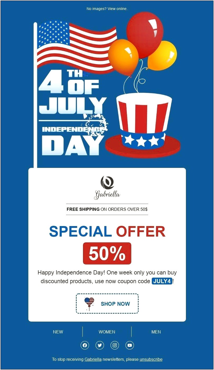 4th Of July Email Templates Free