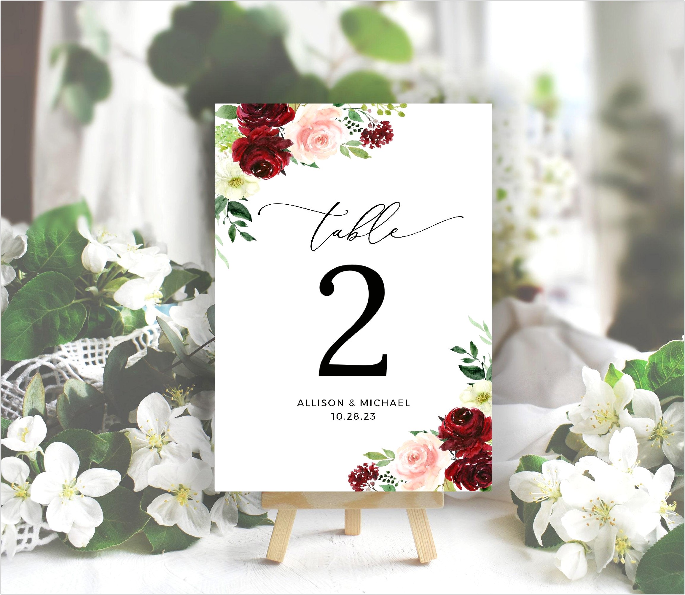 4x6 Wedding Table Number Templates Free