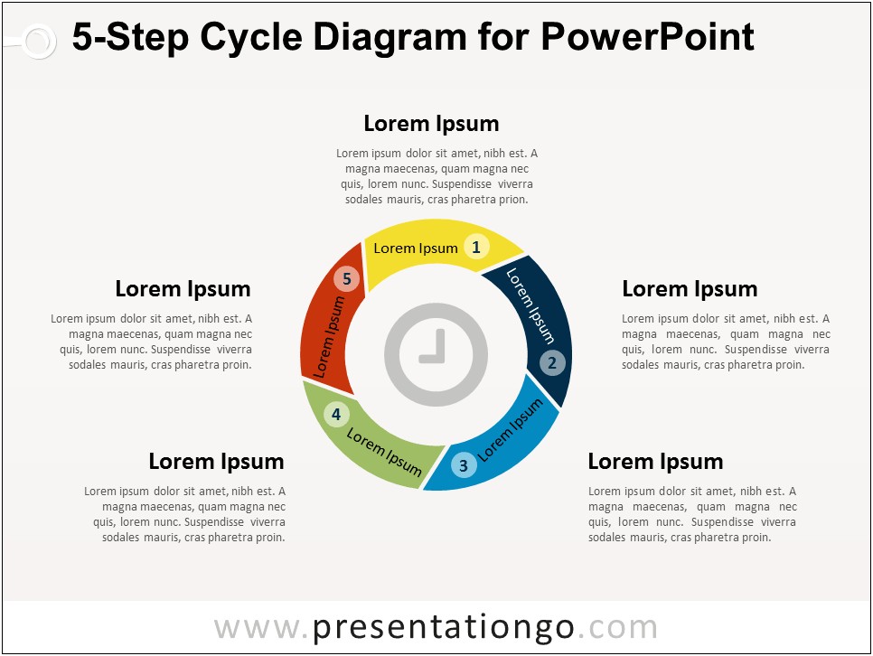 5 Step Circular Process Powerpoint Template Free