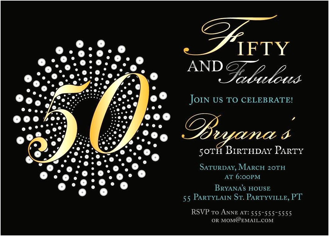 50's Birthday Invitation Templates Free