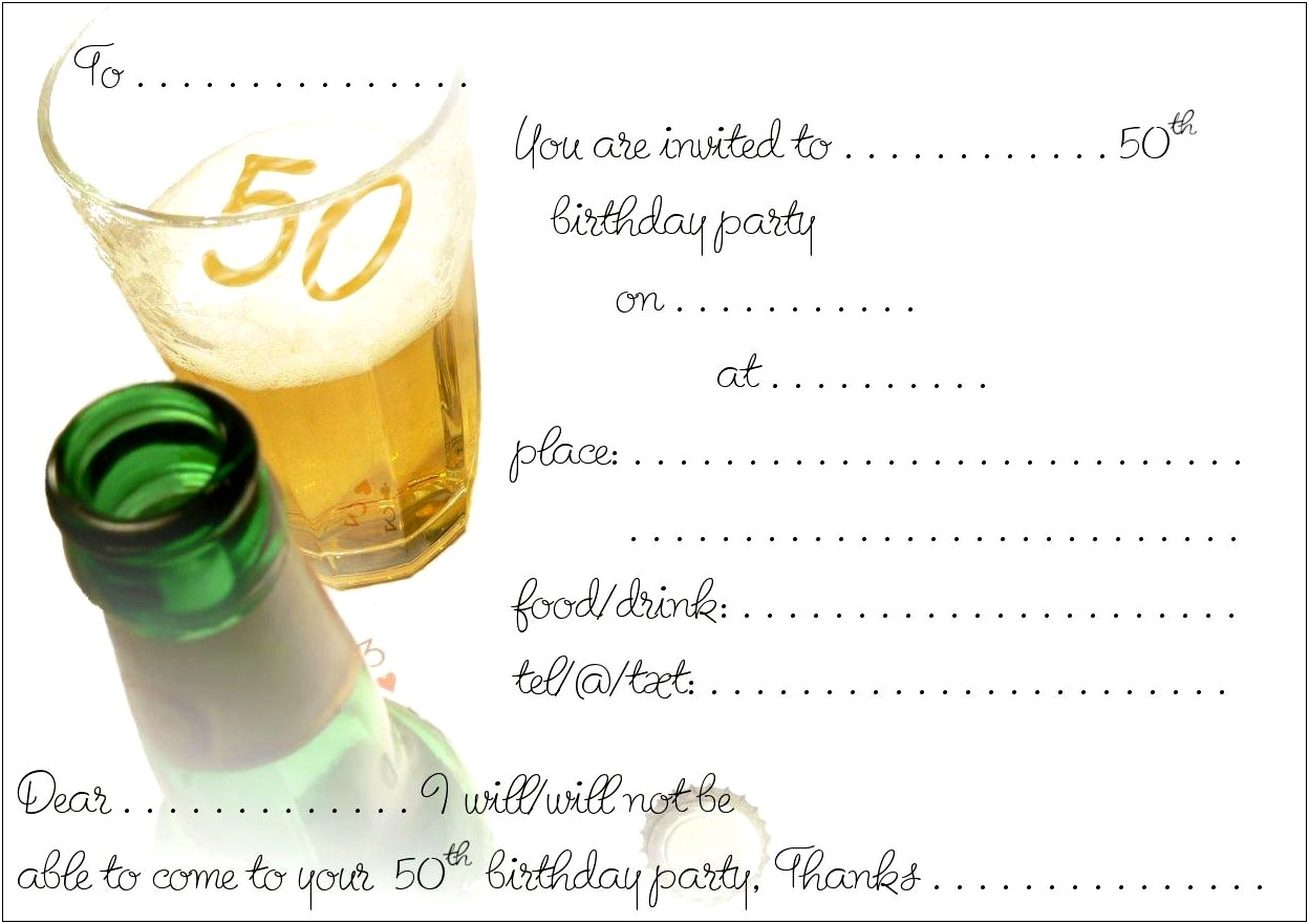 50th Birthday Invitation Templates Free Download Psd