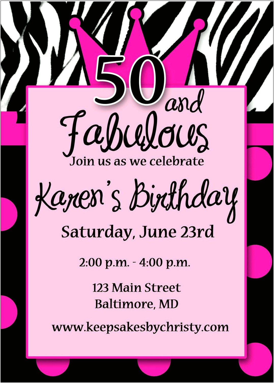 50th Birthday Party Invitation Free Templates