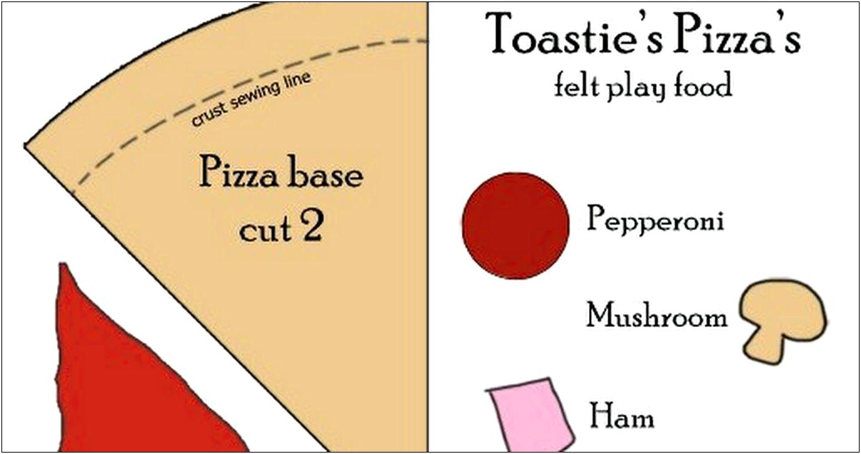 6 Slice Felt Pizza Slice Template Free