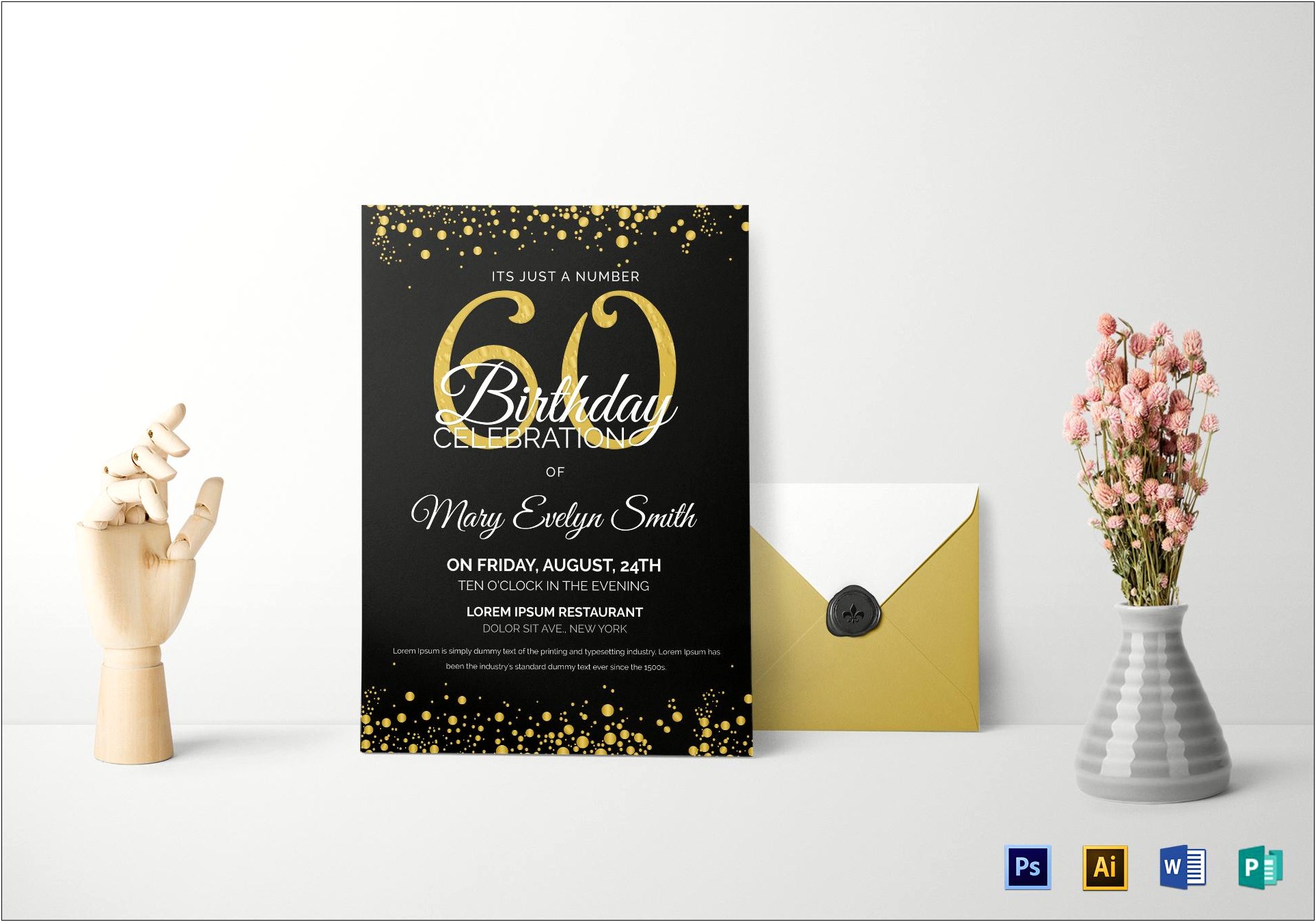 60th Birthday Invitation Card Templates Free Download