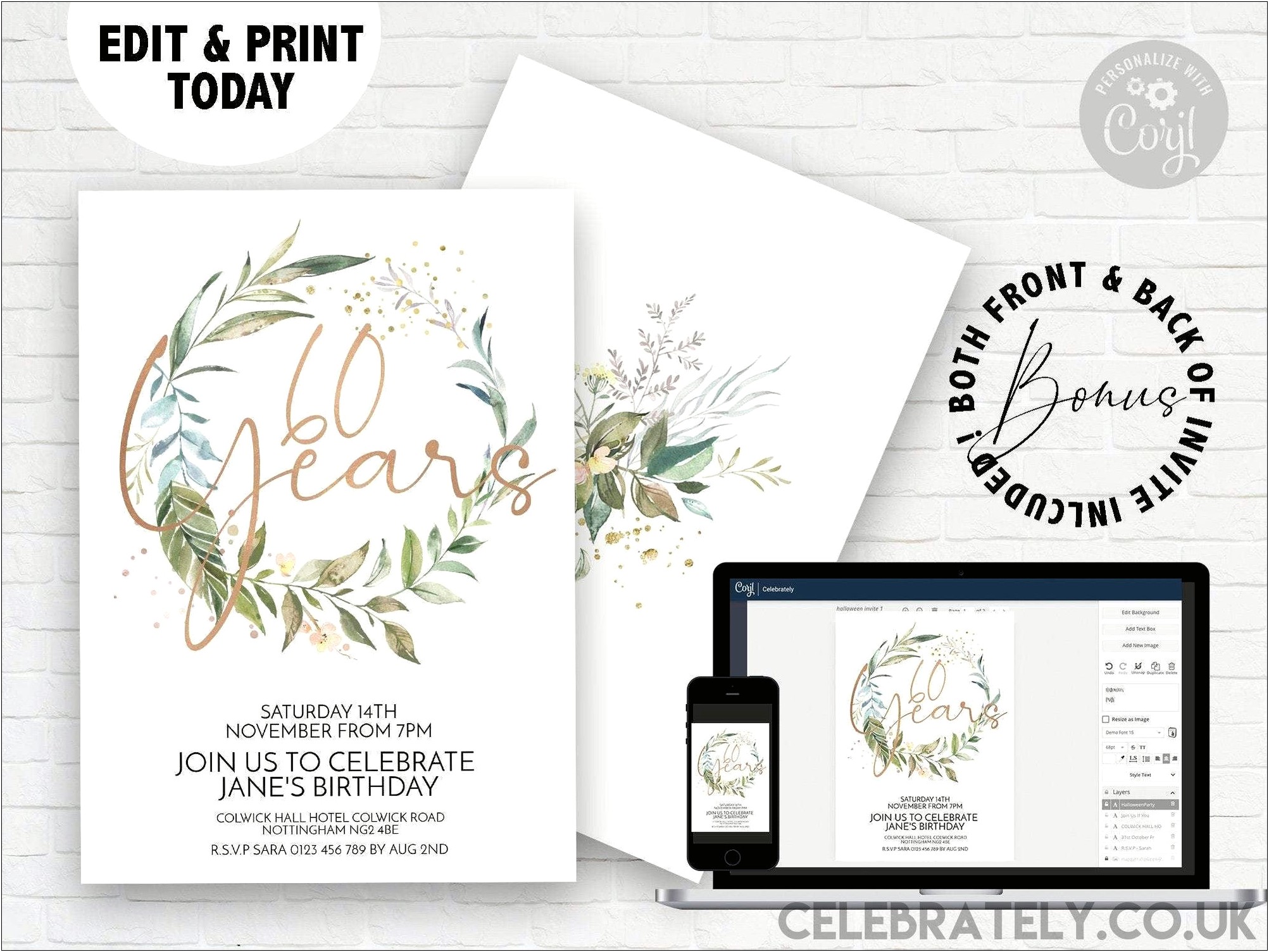 60th Birthday Party Invitation Templates Free Download