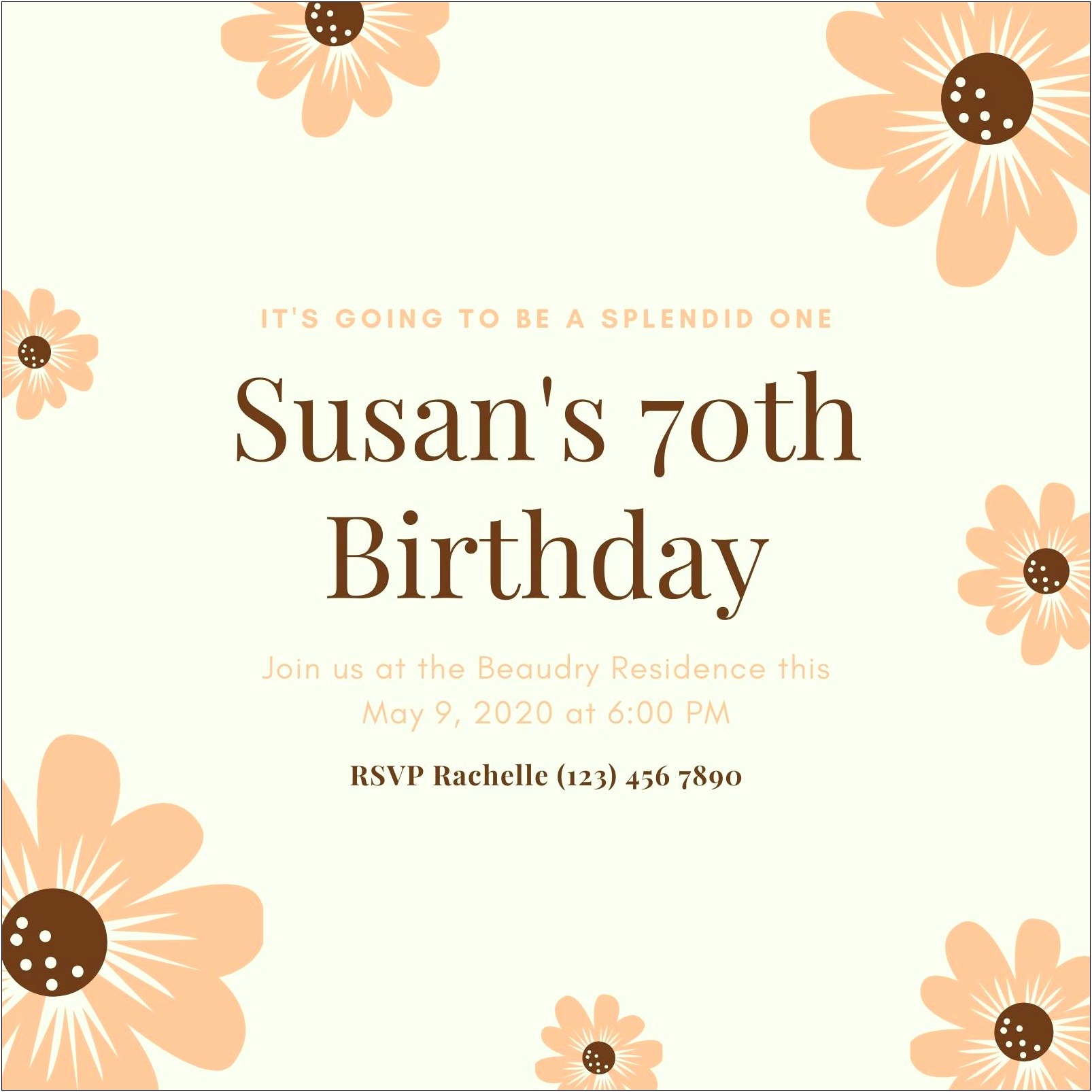 70 Th Birthday Invitation Template Free