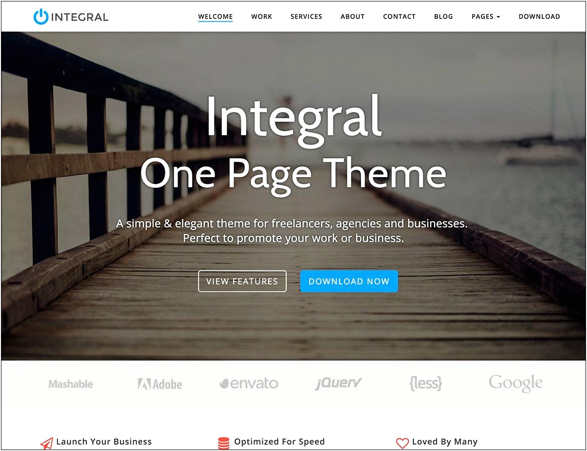 8 Page Parallax Scrolling Template Free