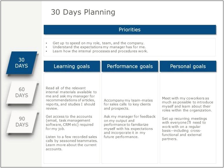 90 Day Action Plan Template Free