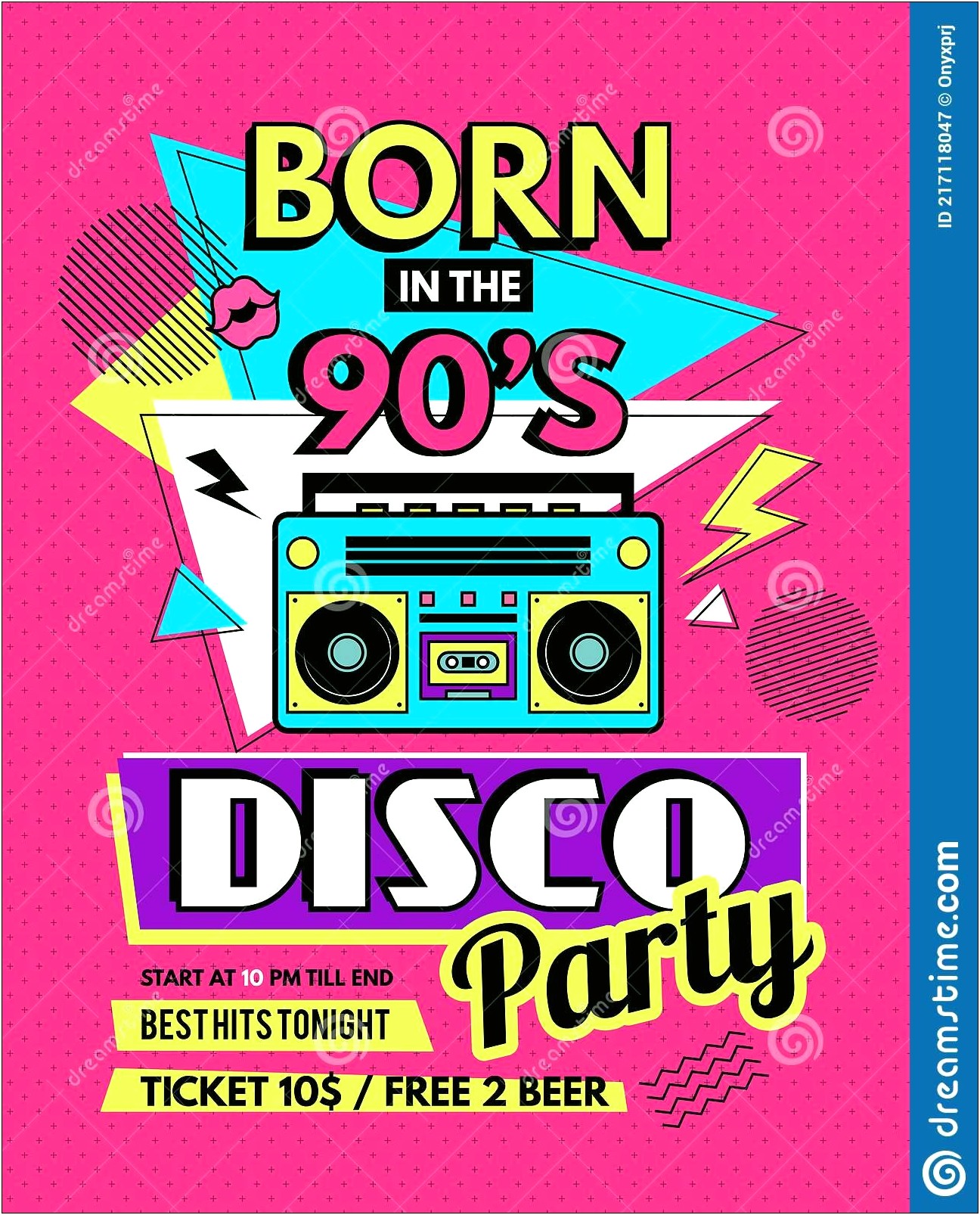 90's Theme Party Invitation Templates Free