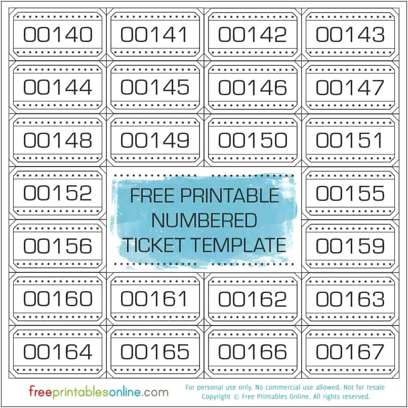 A Free Ticket Ticket Template Printout