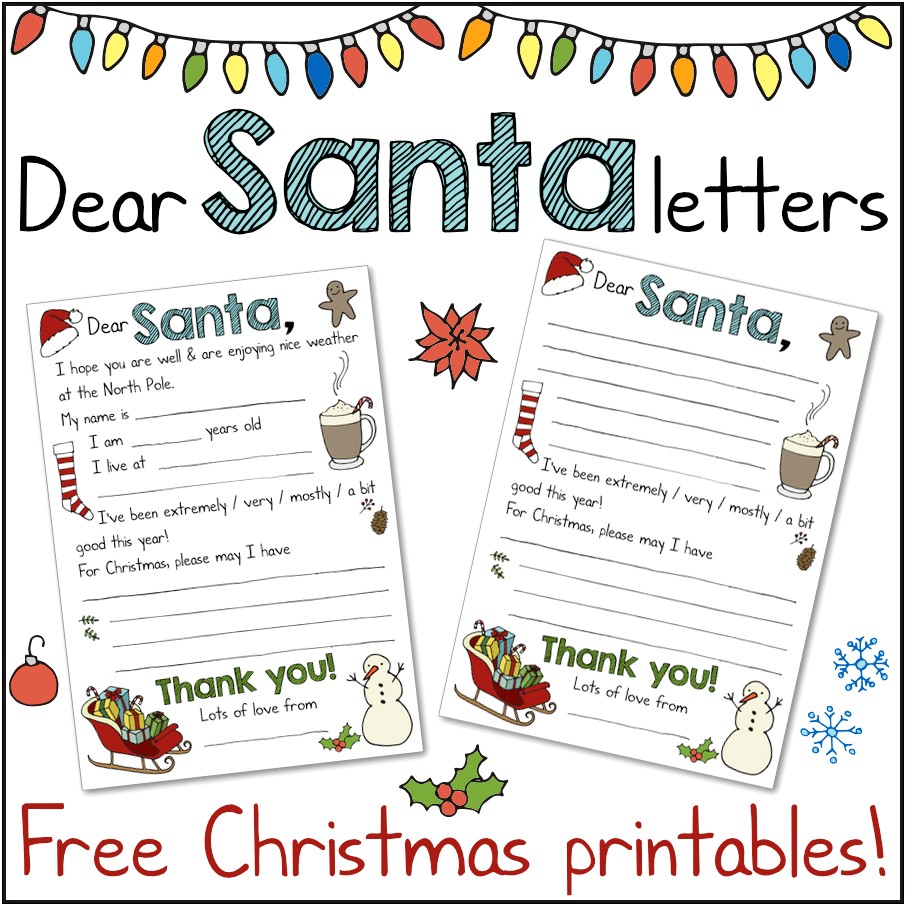 A Letter To Santa Template Free