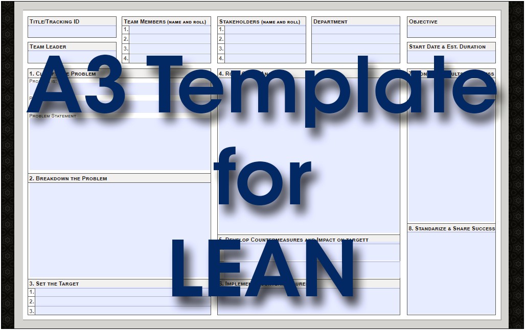 A3 Problem Solving Template Excel Free