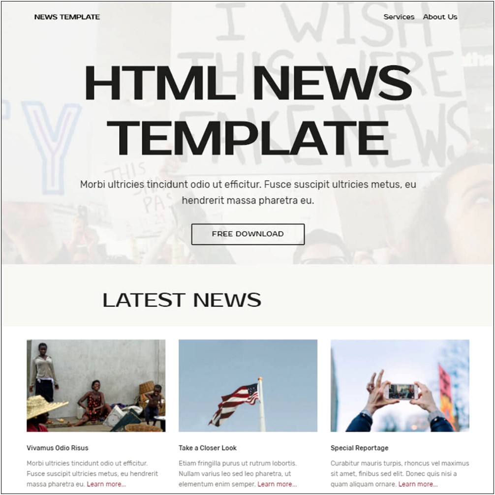 About Us Page Template Html Free