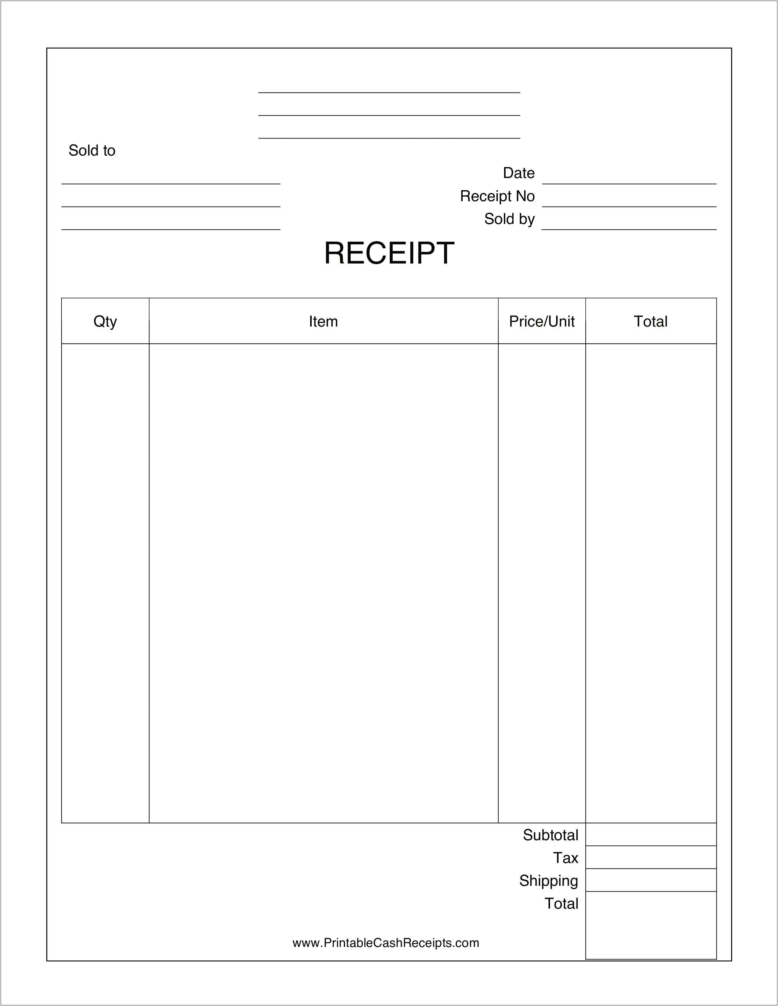 Acknowledgement Receipt Template Excel Free Download