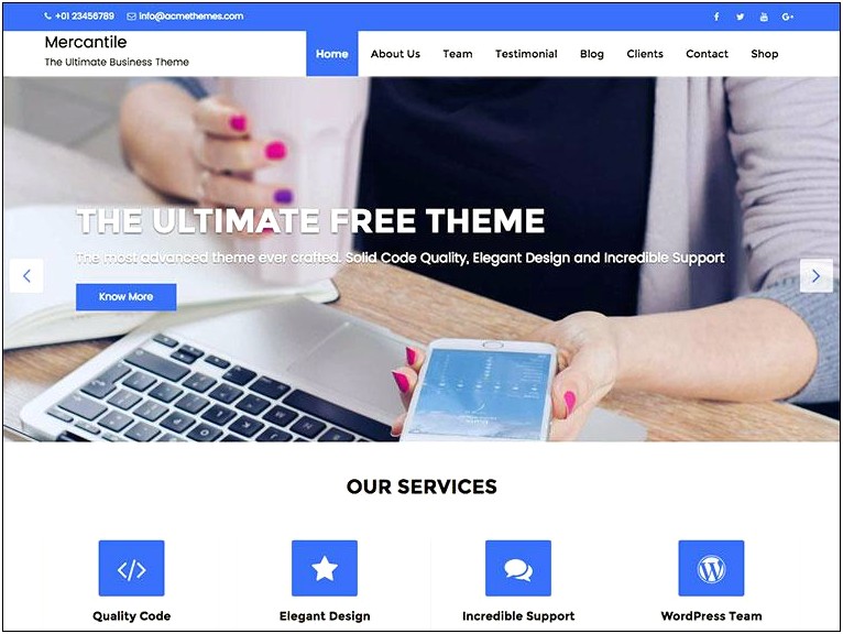 Acme Free Responsive Corporate Template Free Download