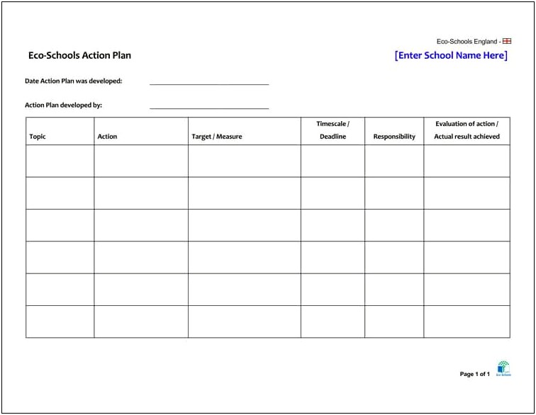 Action Plan Template Excel Free Download