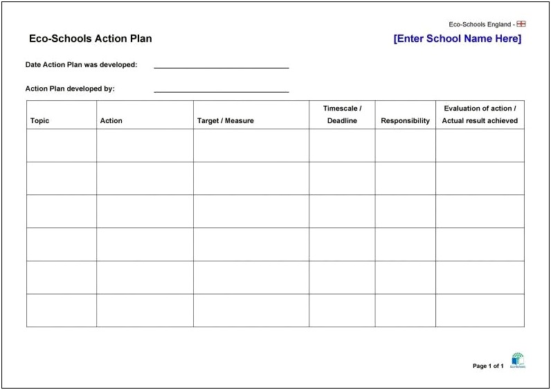Action Plan Template Word Free Download