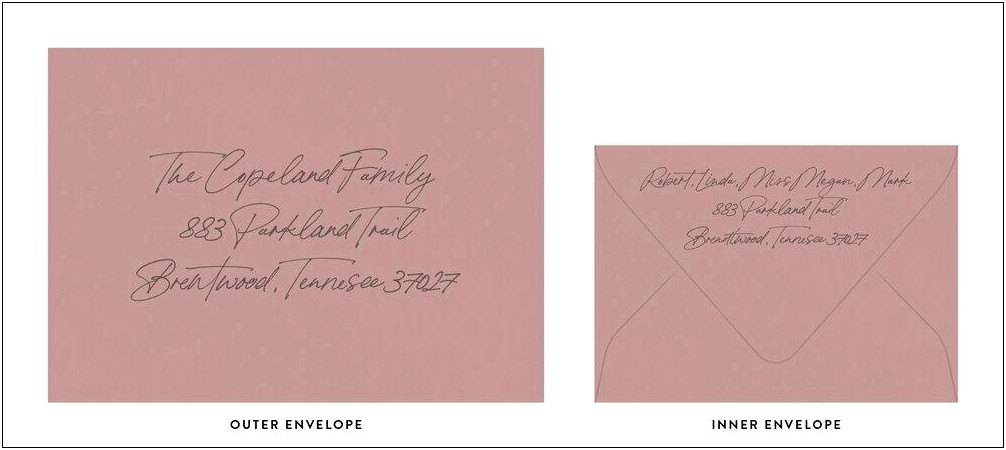 Addressing Inner Envelopes For Wedding Invitations
