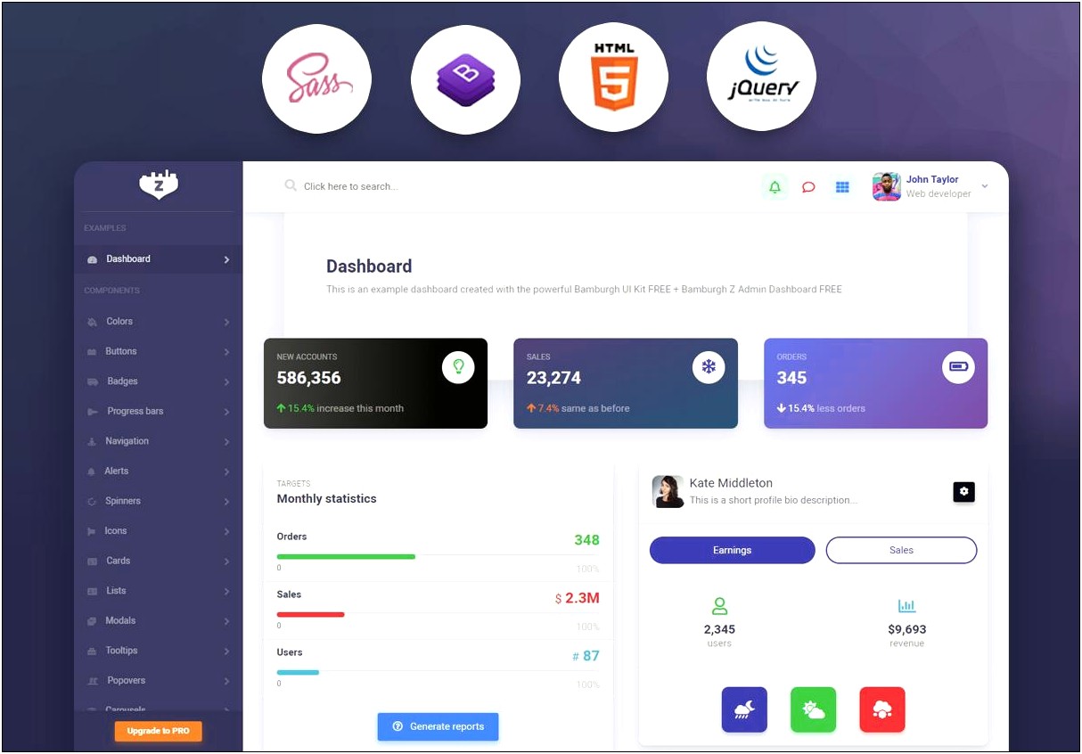 Admin Panel Html5 Template Free Download